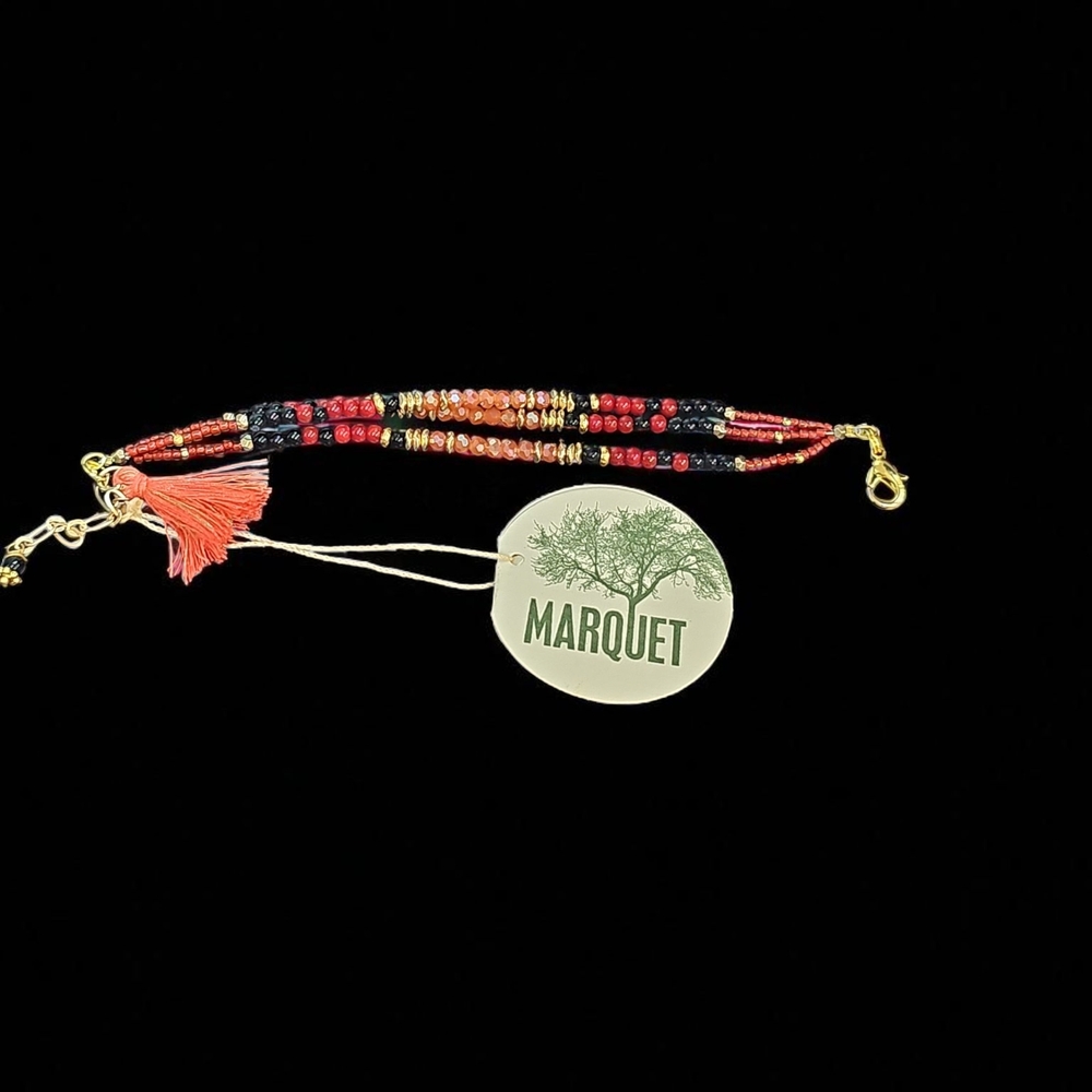 Marquet AKHA Maia Red and Black Beaded Bracelet